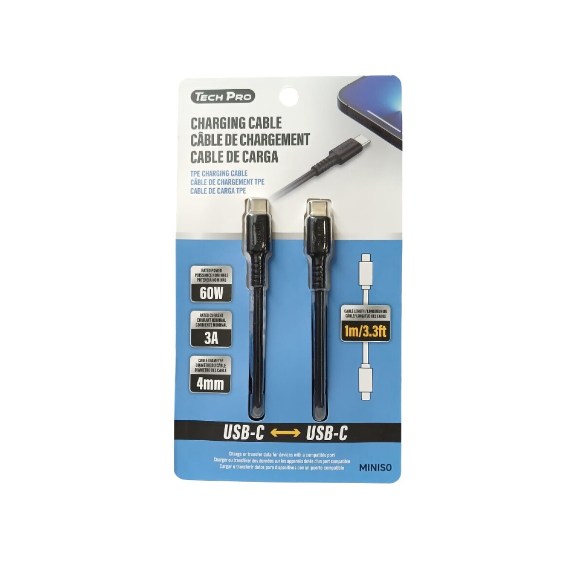 Cable USB-C a USB-C - negro 