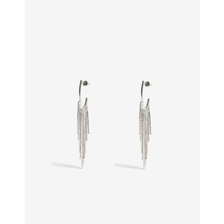 Aros Largos Cadenas Plateado Rodio