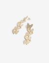 Aros Colgantes Largos Strass Aros Largos Mariposas Strass - Dorado