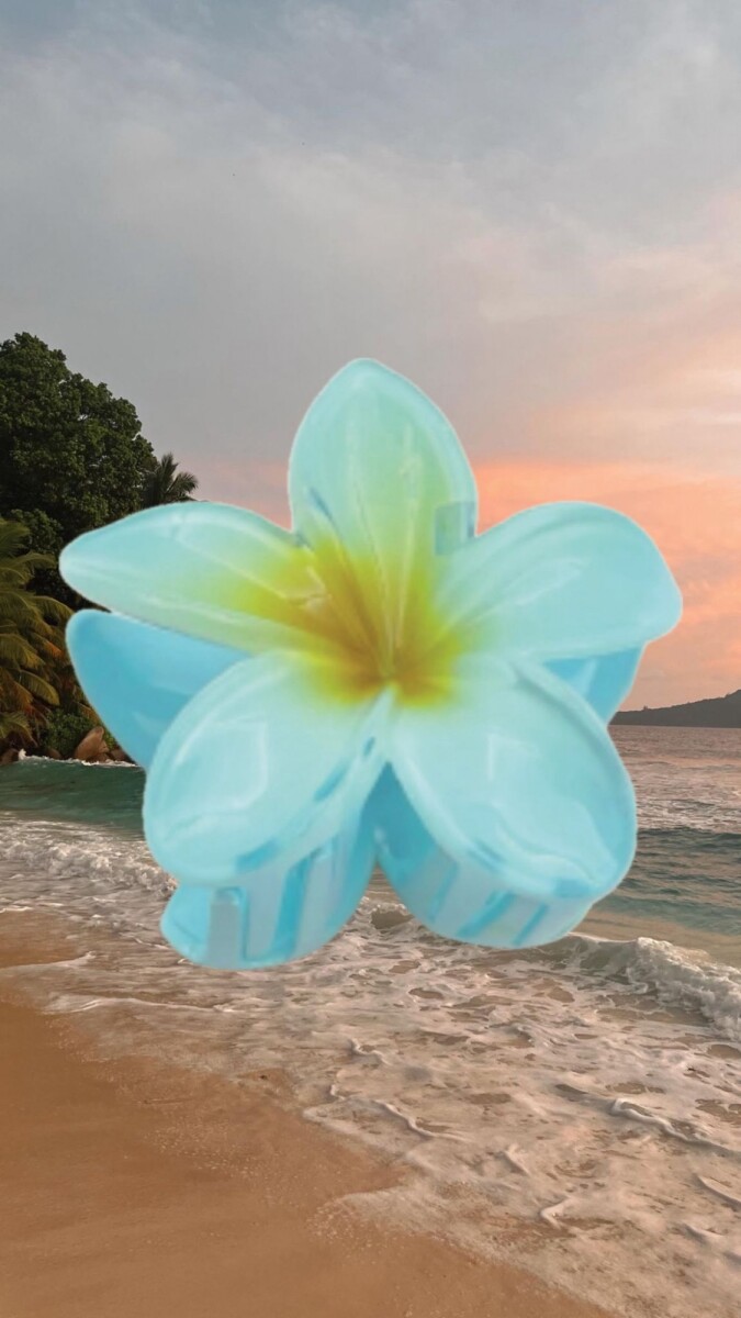 Broche de Pelo Hibisco / Celeste 