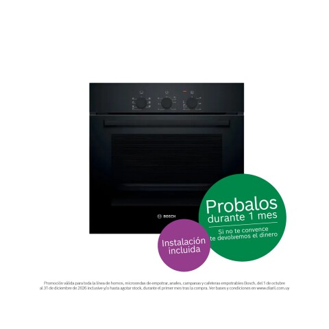 Horno de empotrar Bosch HBF011BA2 Multifunción Negro Horno de empotrar Bosch HBF011BA2 Multifunción Negro