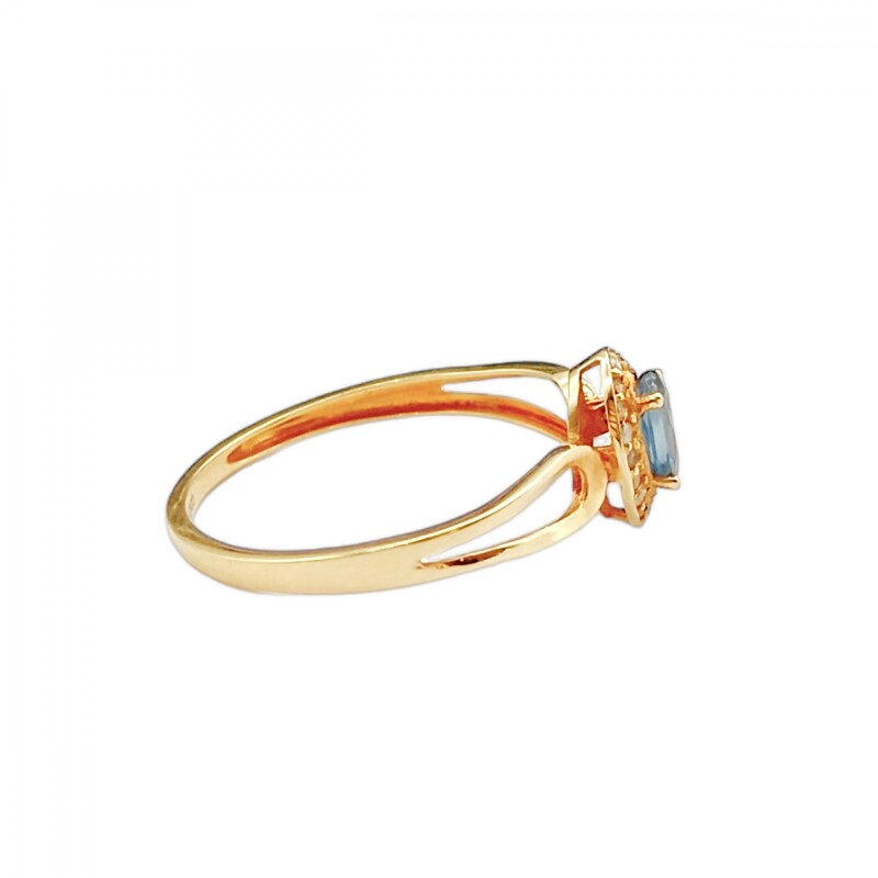 Anillo Halo-Oro 18k-Piedra Zafiro y Zirconia-AN9505 conpiedra