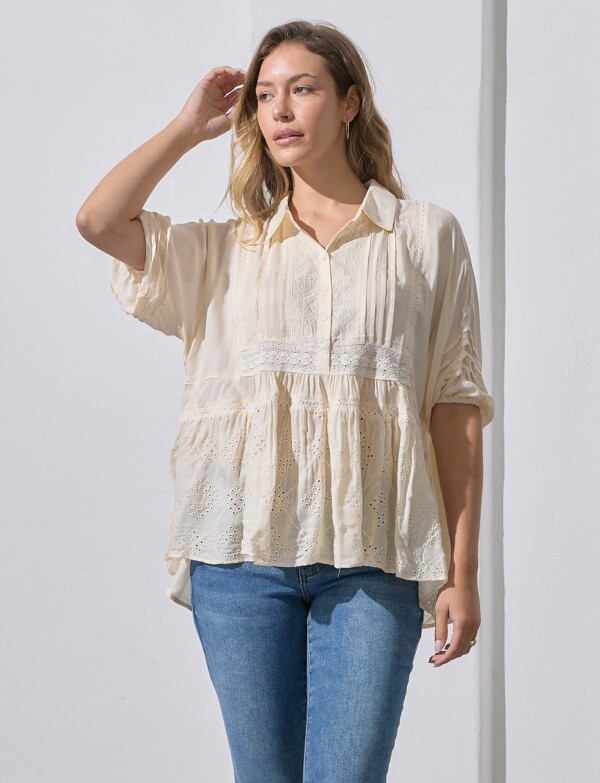 Blusa Broderie BEIGE