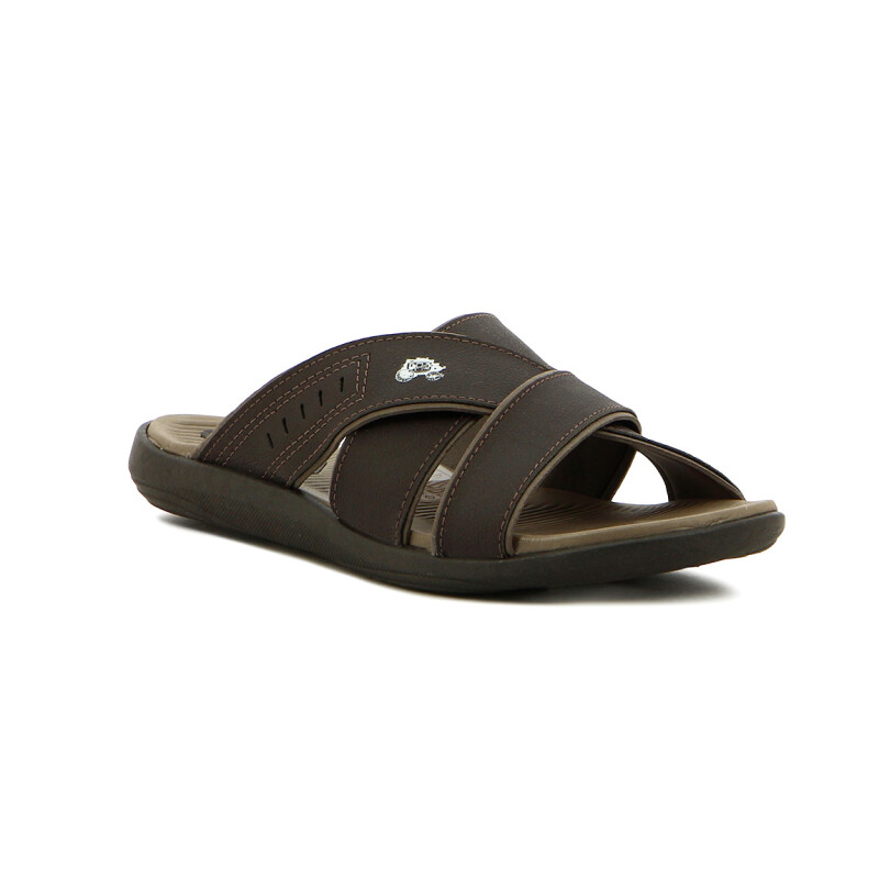 Country Sandalia Hombre Tiras Cruzadas Cafe