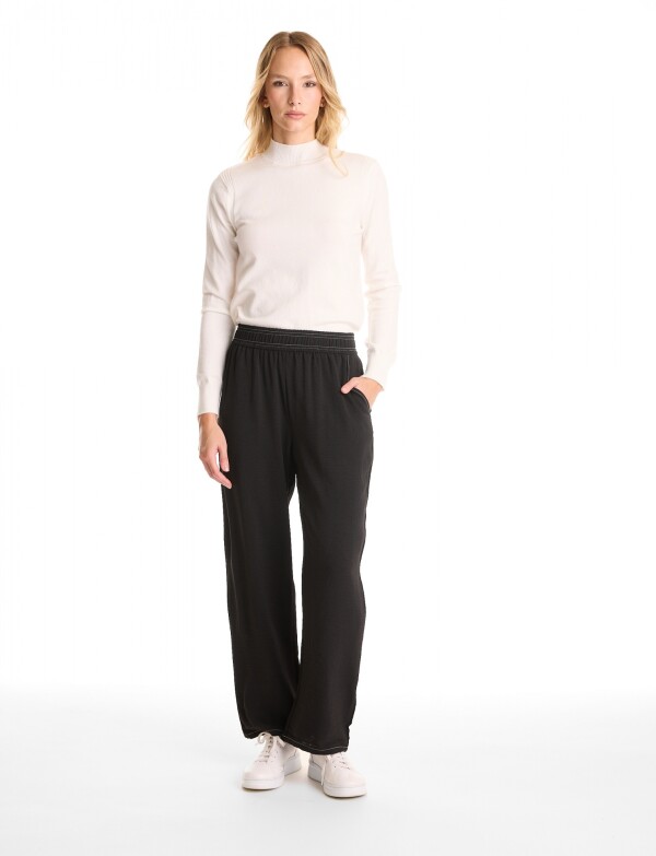 Pantalon Wide Leg Fluido NEGRO