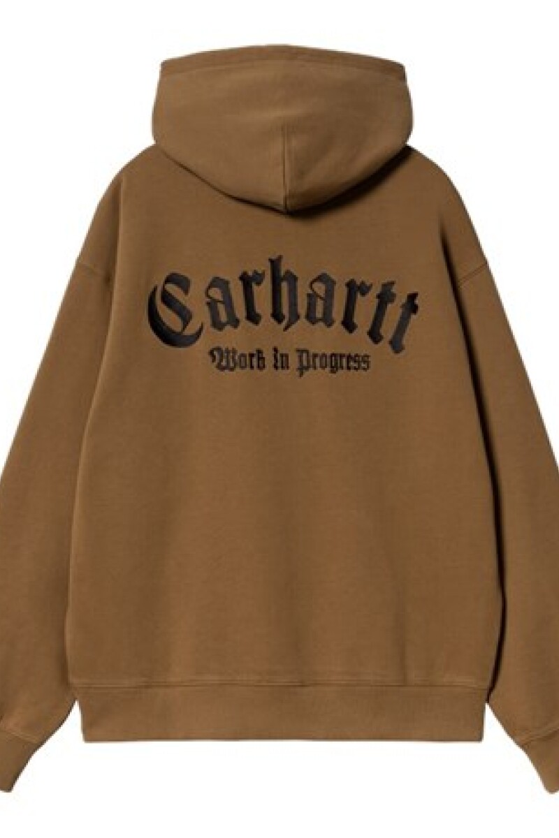 Hooded Onyx Script Sweat Marron