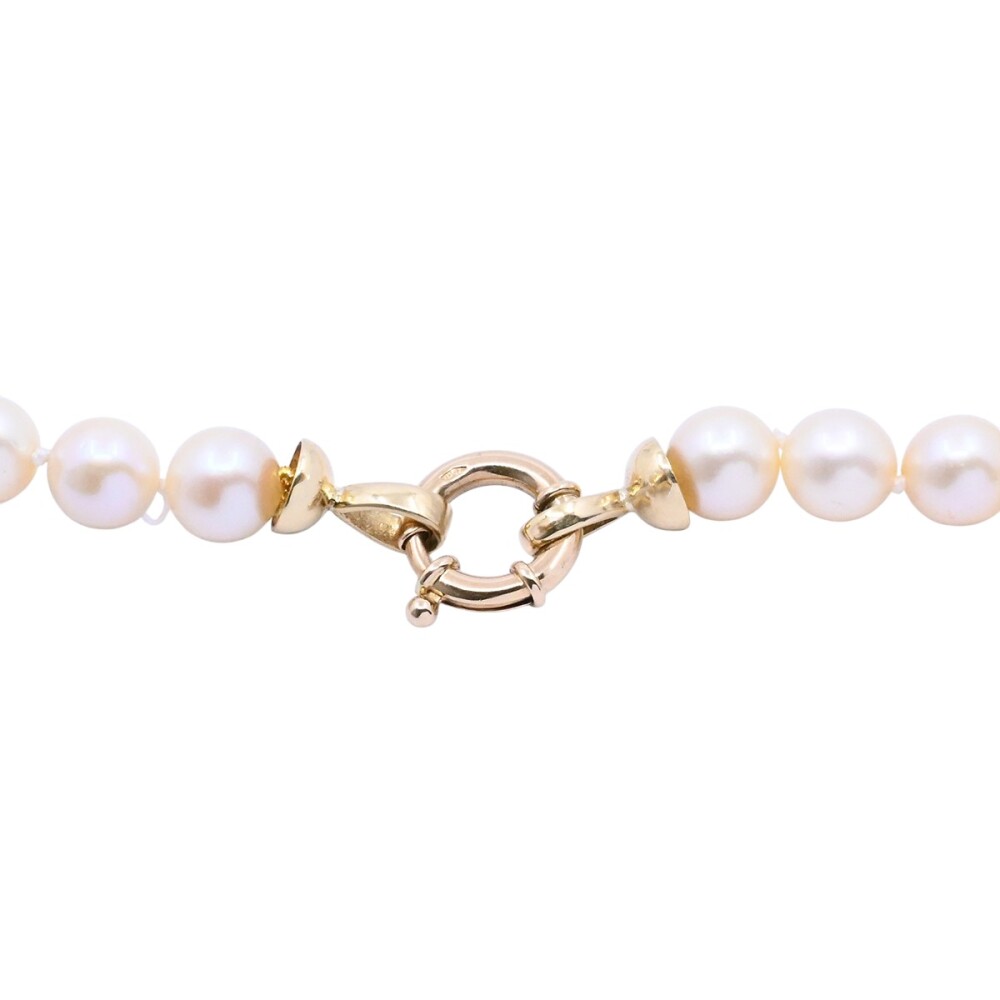 Collar de perlas de cultivo y argolla oro 18k marinera. Collar de perlas de cultivo y argolla oro 18k marinera.