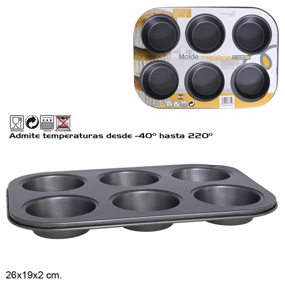 Molde Magdalenas x6 Metal MOLDE MAGDALENAS X6 METAL