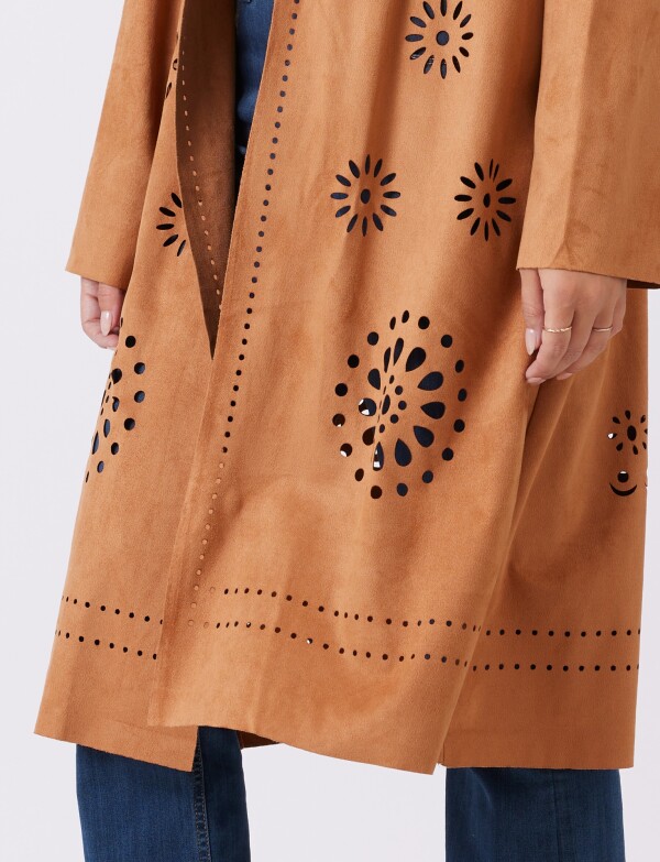 Chaqueta Suede Calado TOSTADO