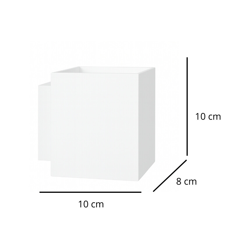 ARTEFACTO BIDIRECCIONAL CUBO IP20 LEEK - Lámpara de Pared Bidireccional Cubo Leek Blanco