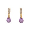Caravanas pendiente Amatista gota oro - Oro bajo - Amatista y Zirconia - CA8070 conpiedra