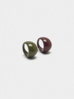 Set De Anillos Redondeados En Resina multicolor