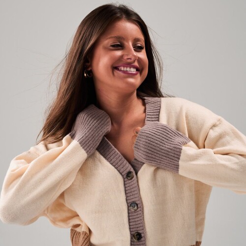 Saco cardigan slowly Beige/black
