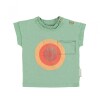 SS24.JRS2422B.k Remera Verde Con Estampado De Círculos Multicolores 3 Años Piupiuchick