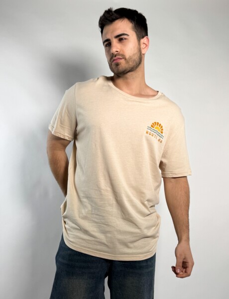 Remera oversize con estampa Noya Beige