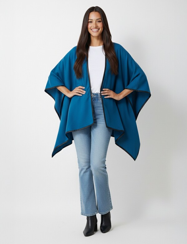 Ruana Soft Det Ribet PETROLEO