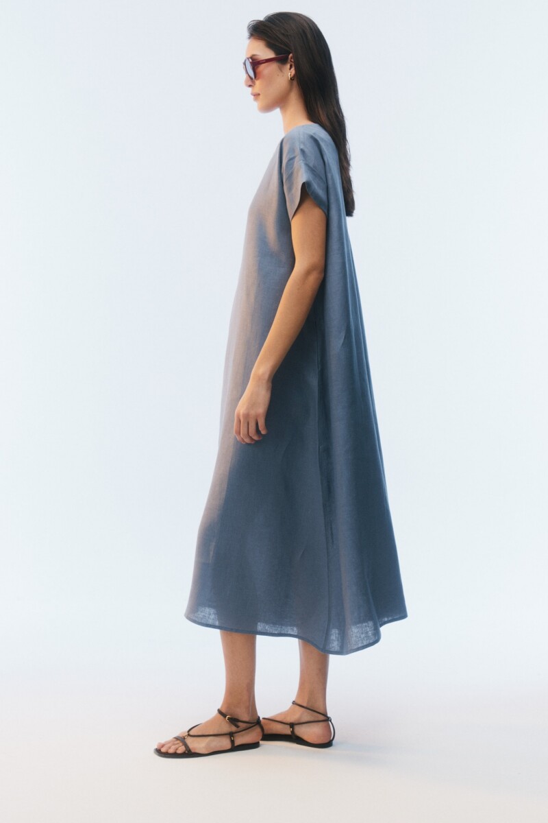 VESTIDO NATSUKI LARGO Celeste