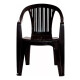 Silla Plástica Negra Plástico Resistente Interior/exterior Negro