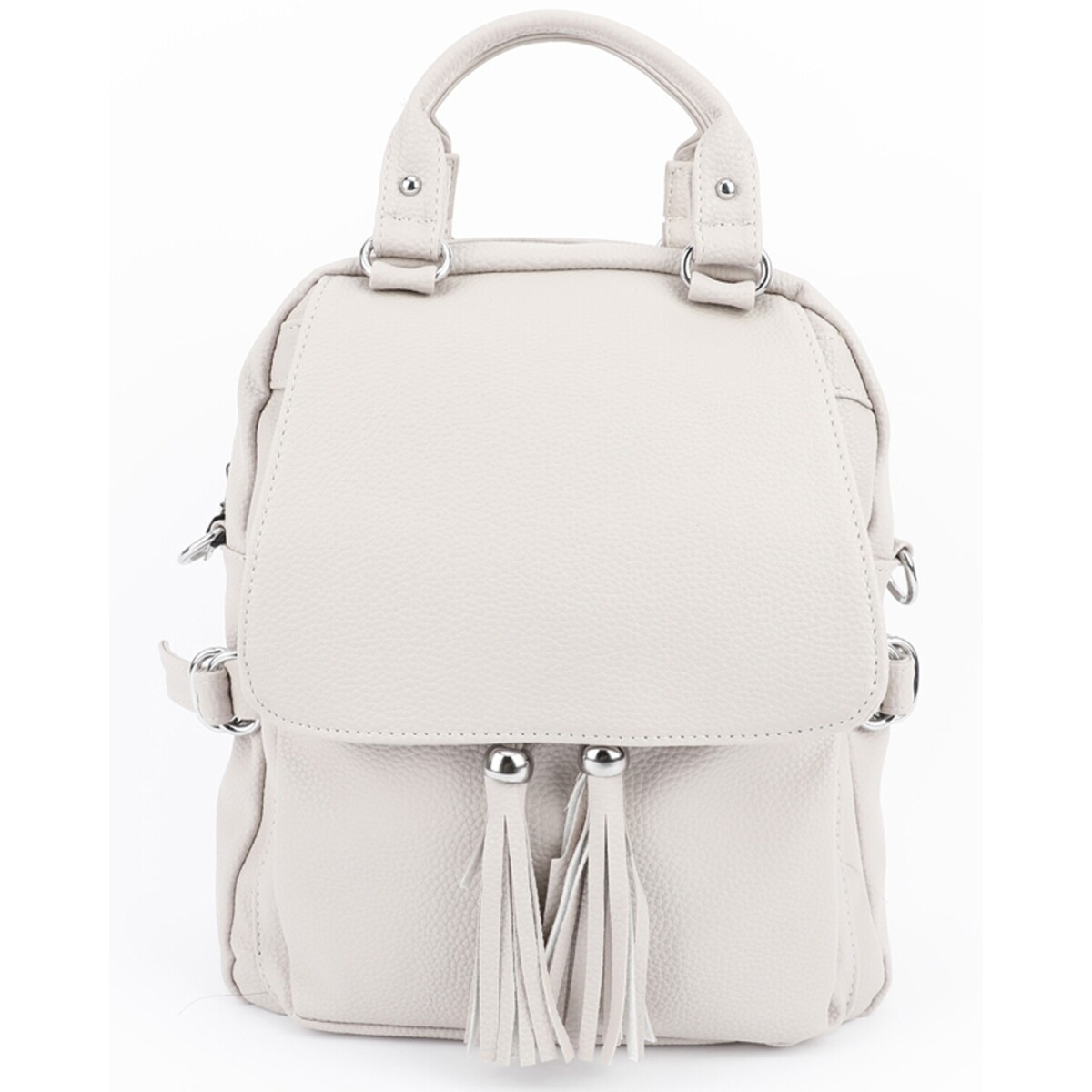 Mochila Canva en cuerina con asas - Beige 