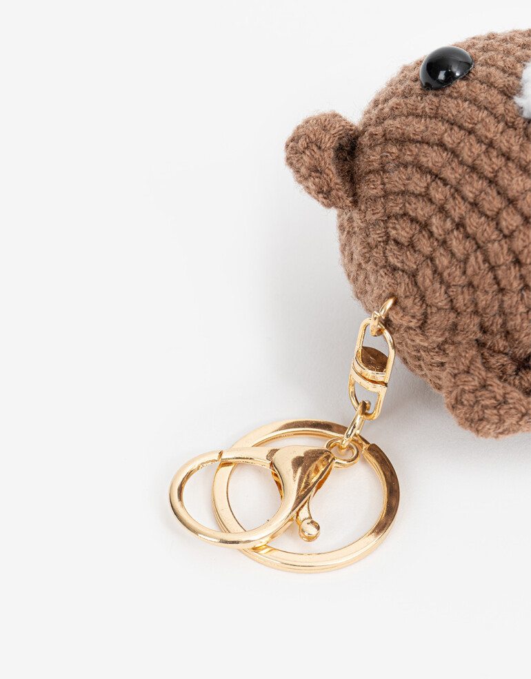 Llavero Cozy Llavero Y Bag Charm Crochet Oso - Marron Chocolate