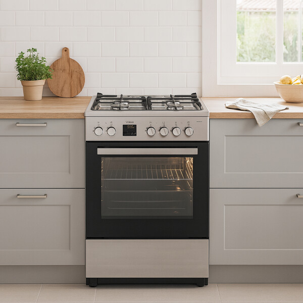 Cocina Combinada James C-25a 4 Hornallas COCINA JAMES INOX C25 COMBINADA 3219 AP