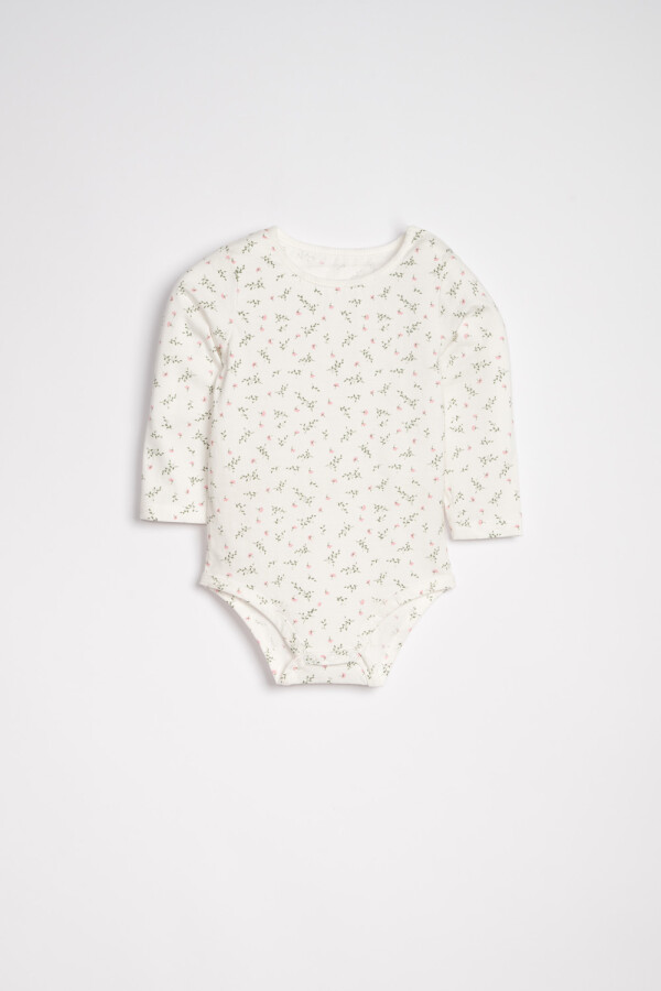Body manga larga estampado Blanco