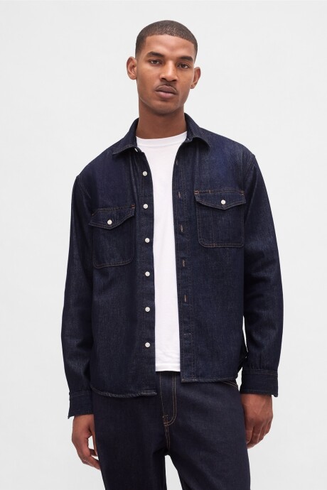 Camisa De Jean Ultrasoft Hombre Dark Rinse