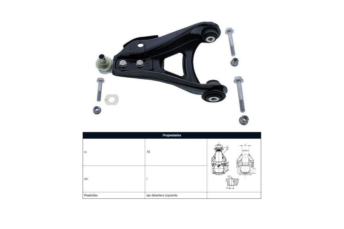 Parilla De Suspension Del Renault Kangoo/Symbol/Clio 98-17 Izq Parilla De Suspension Del Renault Kangoo/Symbol/Clio 98-17 Izq