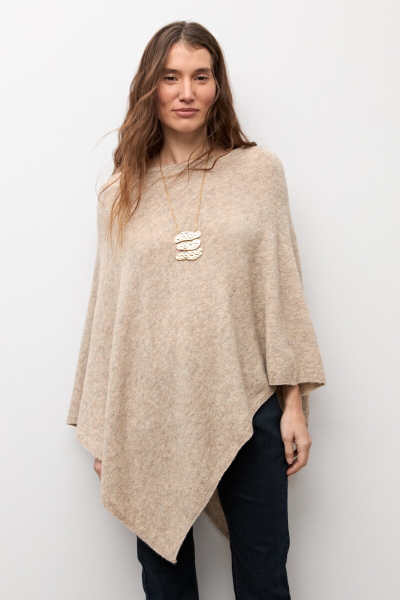 Capa tejida beige melange
