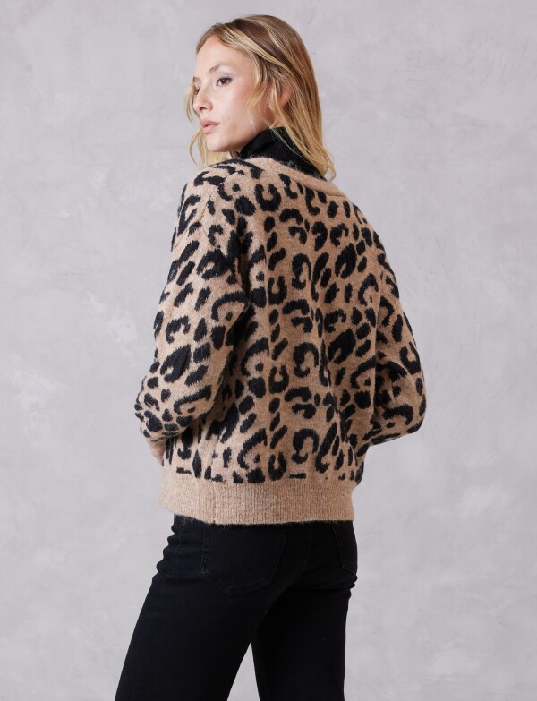 Cardigan Animal Print TOSTADO/MULTI