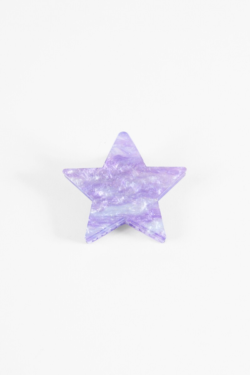 Broche acrílico estrella violeta