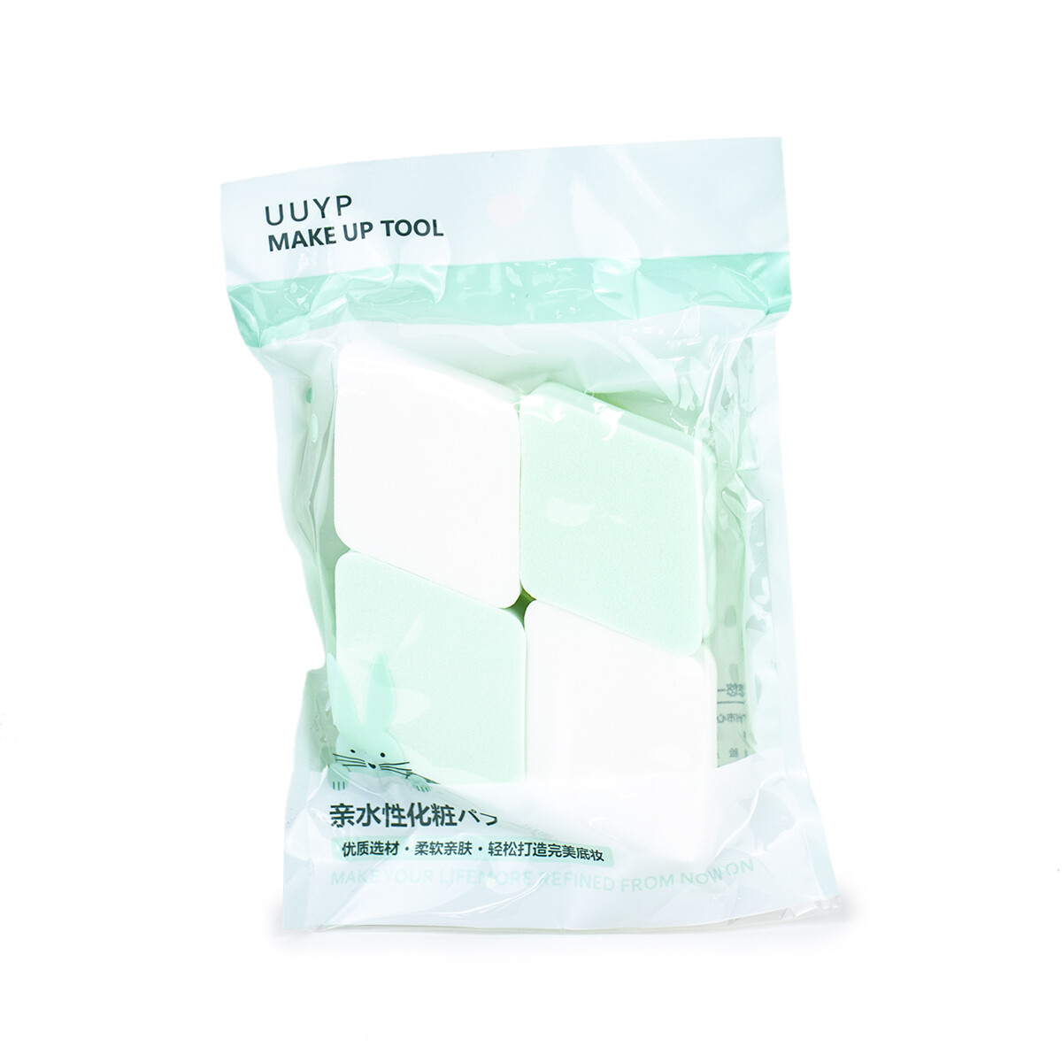 Esponjas Rombo Para Maquillaje - Verdes Y Blancas 