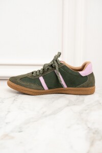 Zapatilla Gamuza Cuero Oliva
