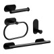Conjunto de accesorios para baño 4 piezas adhesivas NEGRO