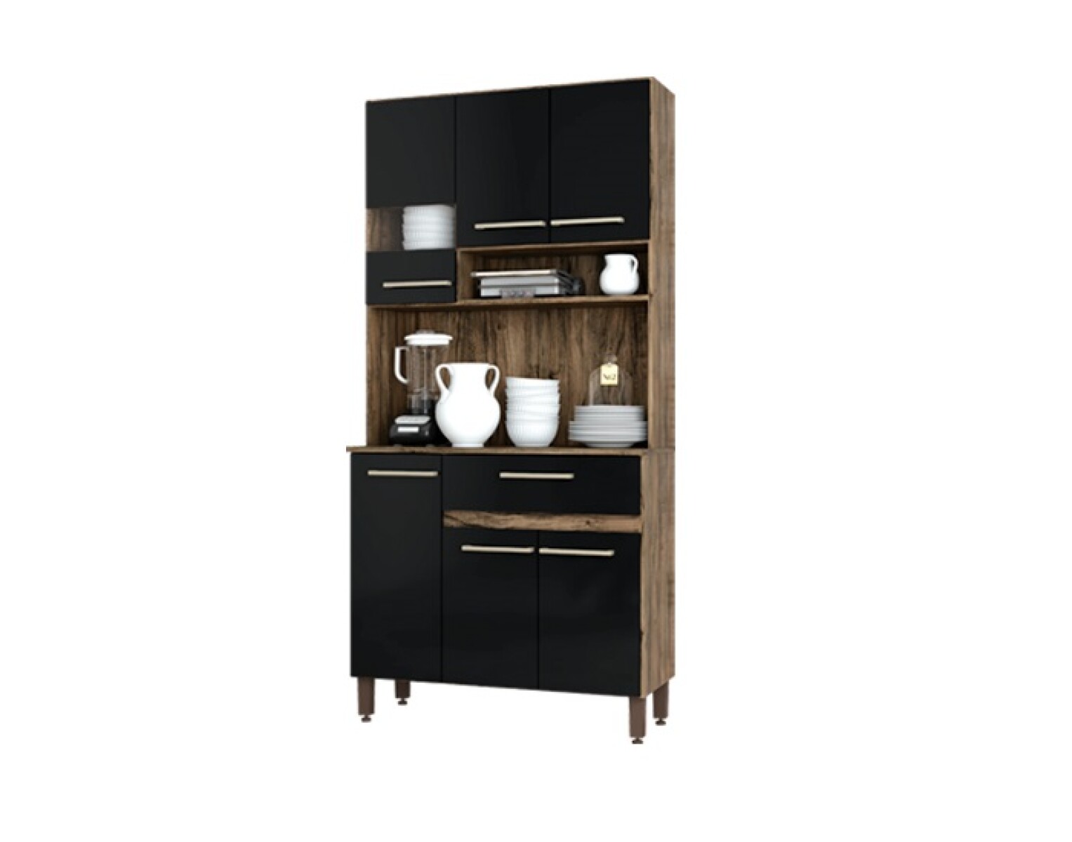 Kit De Cocina Parma Miel Y Negro Línea Patria Kit2090mnt 