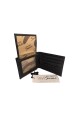 Billetera de cuero con visor Marron