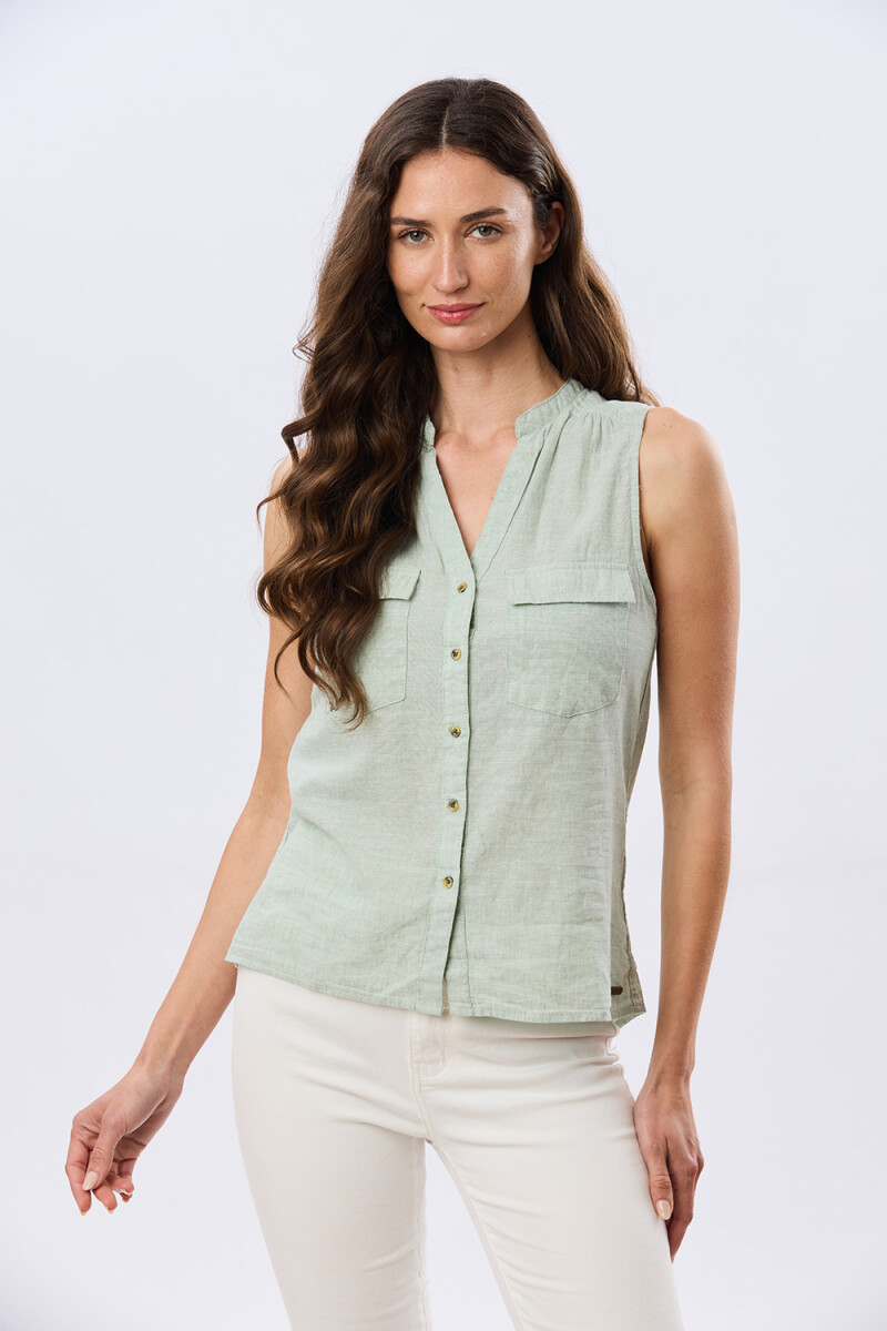 CAMISA DE LINO - Menta 