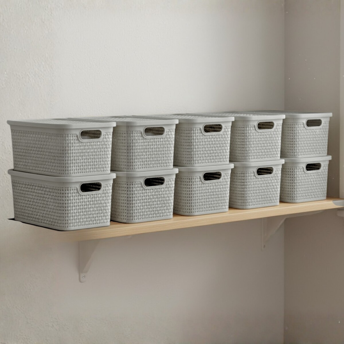 Set x10 caja simil ratán 4 lts - CAPPUCCINO 