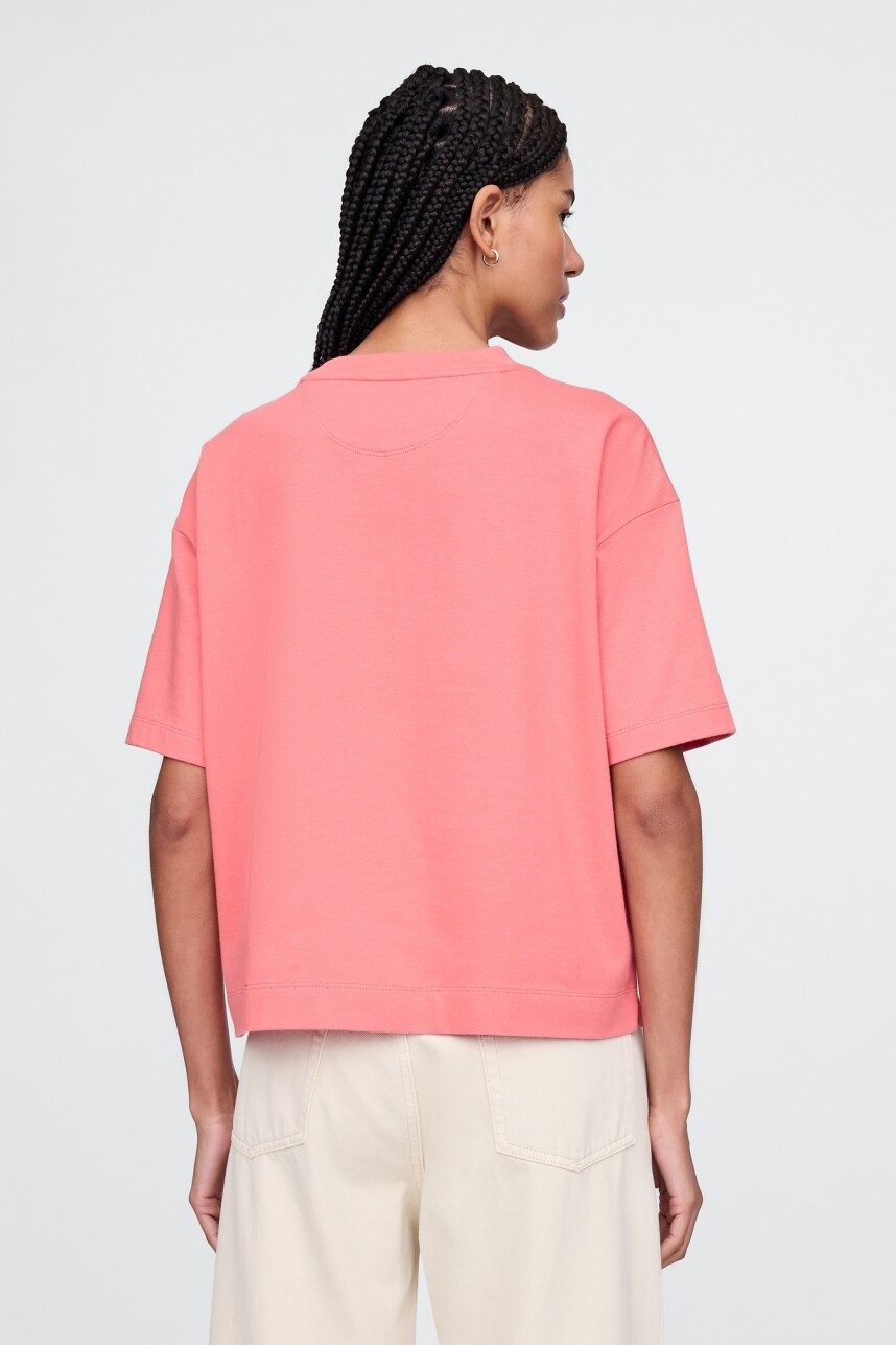 Remera Mini Logo Cropped Mujer Watermelon Ice