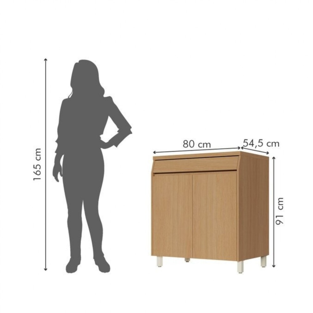 Bajo mesada 2 puertas 1 Cajón 80 cm - Simone Bajo mesada 2 puertas 1 Cajón 80 cm - Simone