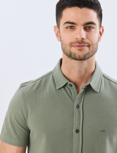 CAMISA PIQUÉ LISA Verde Claro