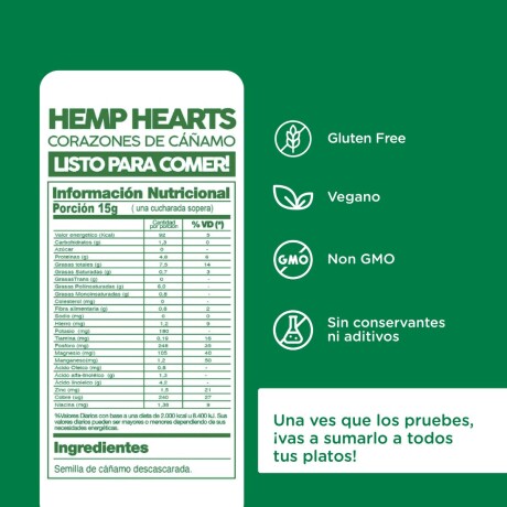 HEMP HEARTS | Semilla de Cáñamo Descascarada 250G HEMP HEARTS | Semilla de Cáñamo Descascarada 250G