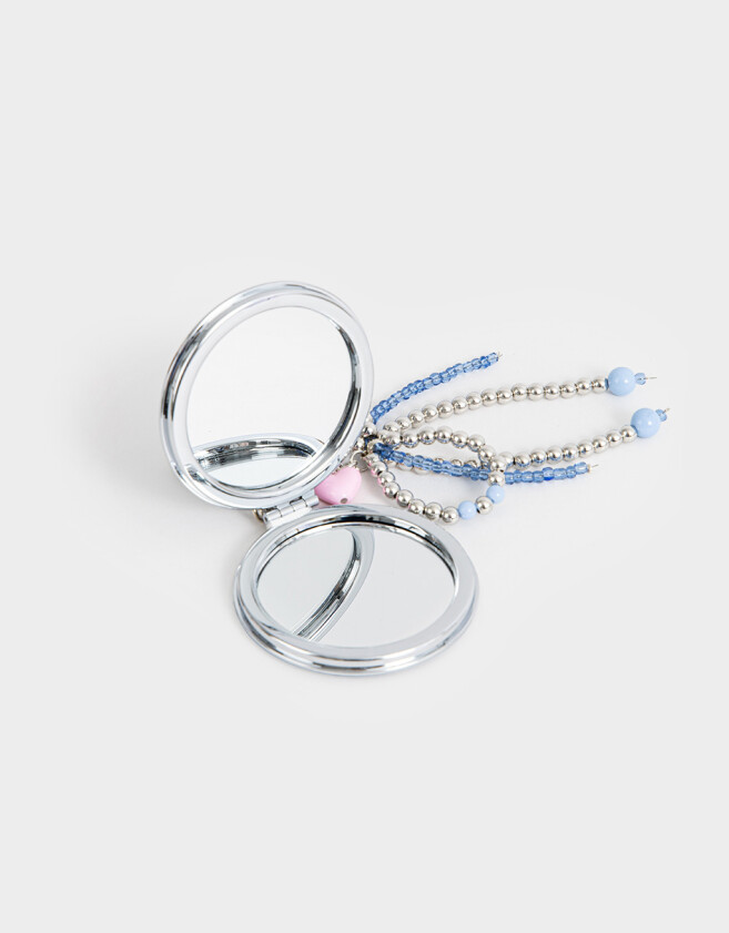 Espejos Con Charm Llavero Con Espejo Con Diseño Feeling Jeanious Y Charm - Combinacion Tricolor