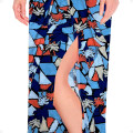 PantalÃ³n Palazzo Elastizado Estampado con Abertura M6