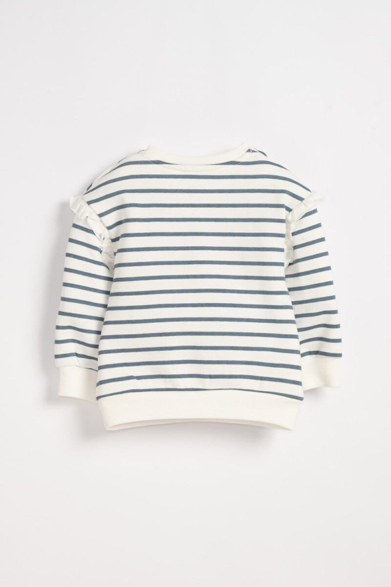 Buzo deportivo con volados Rayas Azul Y Blanco