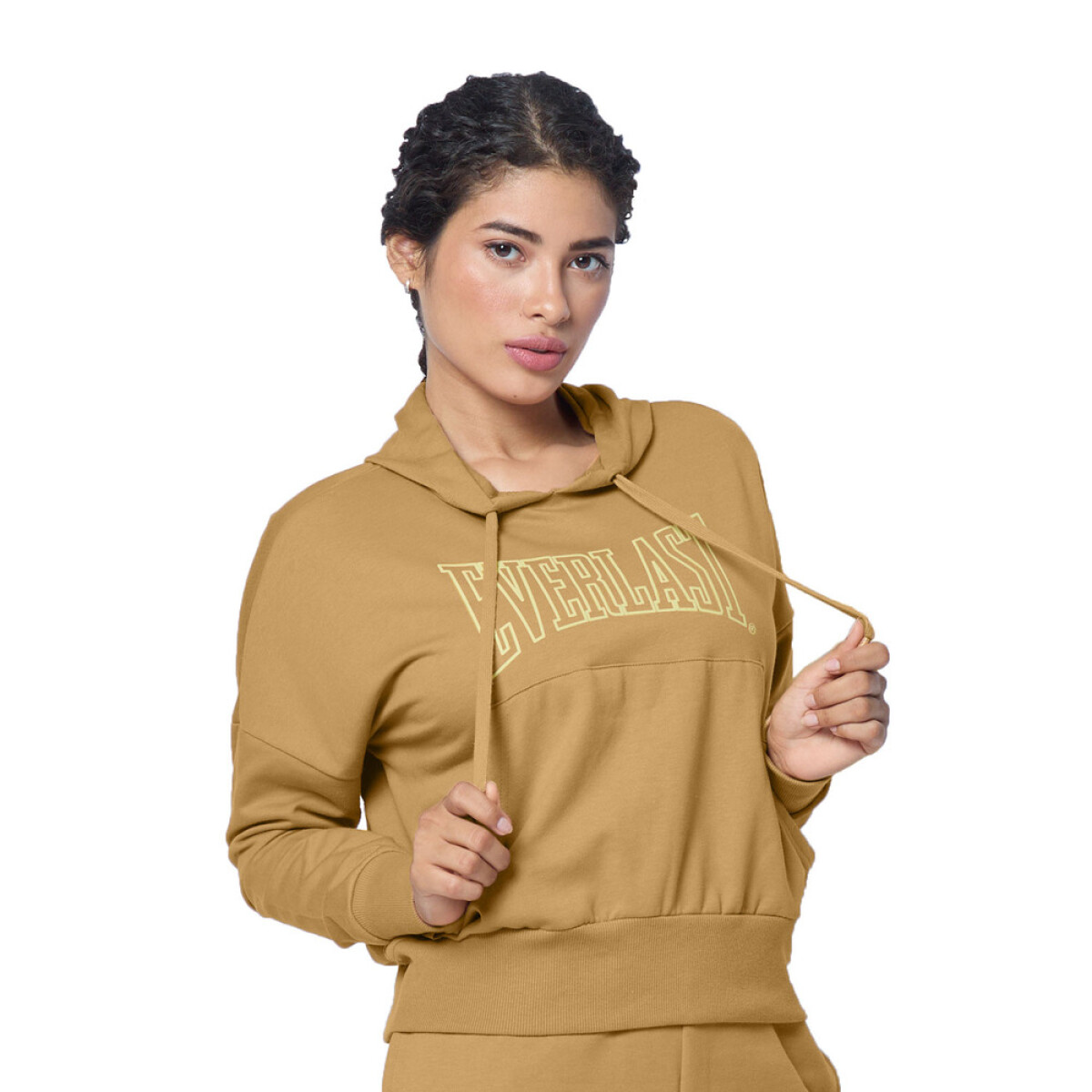 HOODIE FEM POLY/COTT EVERLAST VARSITY KH W6 S - KHAKI 