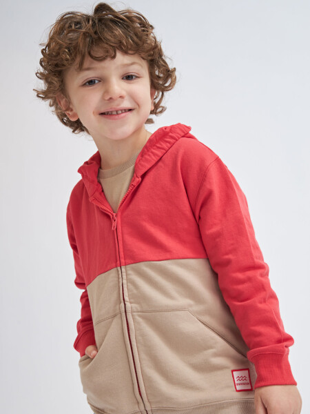 Chaqueta deportiva liviana con capucha Rojo