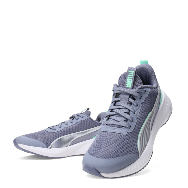 Championes de Niños Puma Flyer Lite 3 Jr Gris - Verde Menta