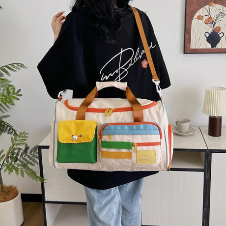 Bolso de viaje con bolsillos Beige