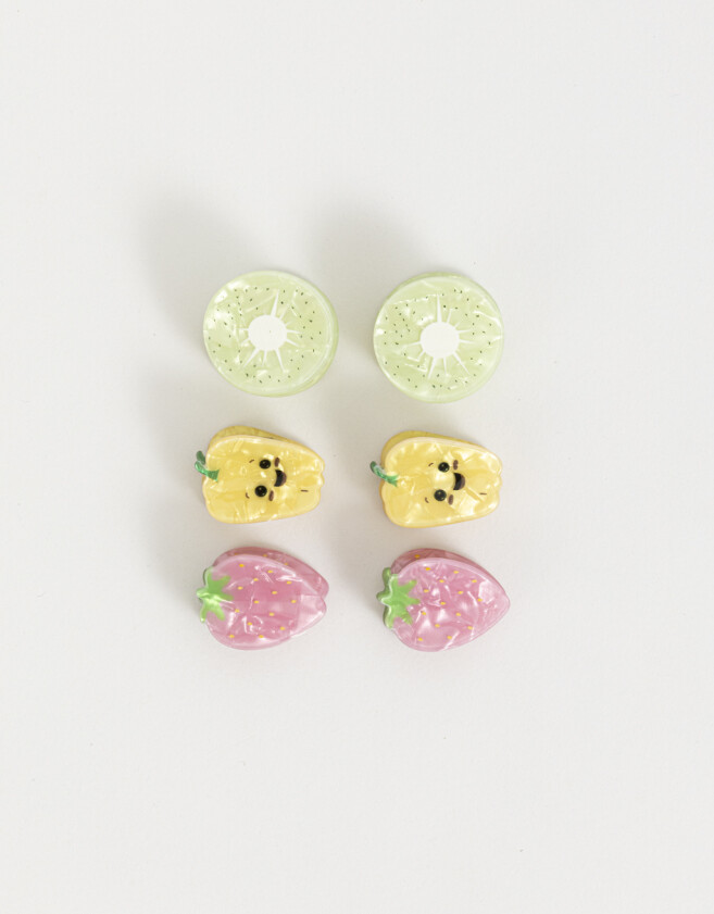 Hebillas Infantiles Frutas Set De Mini Broches Infantiles - Combinacion Tricolor